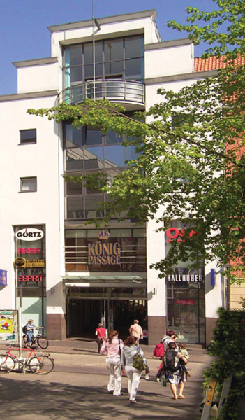 Einkaufszentrum - Königpassage, Totale<br>Dr. Julius-Leber-Straße/ Königstraße/ Fleischhauerstraße<br>Lübeck